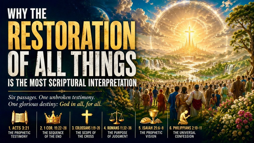 Why the Restoration of All Things is the most Scriptural&nbsp;Interpretation
